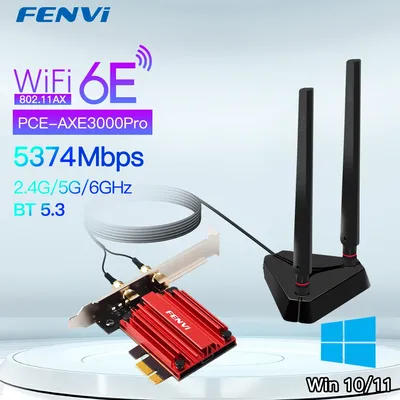 FENVI Wi-Fi 6E 5374Mbps AX210 For Bluetooth5.3 802.11AX 2.4G/5G/6Ghz Wireless PCIE Adapter Network