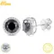 Classic Round Black Moissanite Earring Silver 925 For Women Jewelry 100% Sterling Silver Fashion