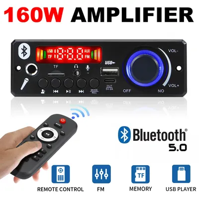 Bluetooth 5.0 MP3 Decoder Board 2*75W 80W Amplifier Audio Player 12V DIY MP3 Player Car FM Radio
