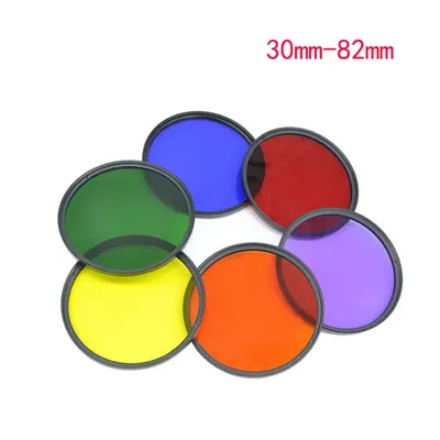 37/40.5/43/46/49/52/55/58/62/67/72/77/82mm Slim Red Orange Yellow Green Blue Purple Color Filter For