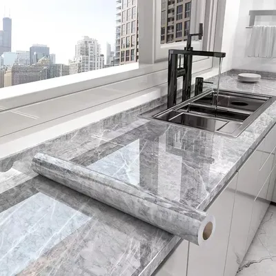 Kitchen Oil-Proof Film Stove Waterproof Moisture-Proof Self-Adhesive Wallpaper Countertop Cabinet
