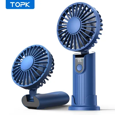 TOPK 5000mah Mini Portable Fan,USB Desk Electric Fan,Small Personal hand Fan with USB Rechargeable