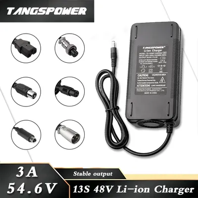 54.6V 3A Lithium Battery Charger For 13S 48V Electric Scooter KugooM4 Li-ion Battery Pack Charger