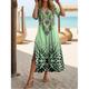 Femme Robe casual Robe d'été Robes bohème chic Graphic Fendu Imprimer Col Ras du Cou robe longue Bohême Rétro Vintage Vacances Plage Manche Courte Eté