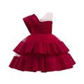 Bébé Fille Robe de fête Couleur unie Sans Manches Utilisation Princesse Polyester Mi-long robe soirée Eté Printemps 3-7 ans Multicouleur Noir Jaune