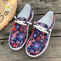 Femme Ballerines Slip-Ons Chaussures en Toile Chaussures de confort Bottes Cavalières du quotidien Jour de Thanksgiving Drapeau américain Appartements de mariage Ruban Talon Plat Bout rond