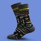 1pair Men's Tools Pattern Socks, Athletic Sport Breathable Crew Socks