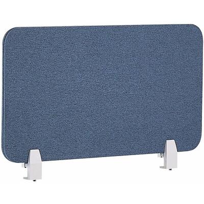 Beliani - Schreibtisch Trennwand Blau Stoff pet Kunststoff 72 x 40 cm zum Aufstellen Klemmen