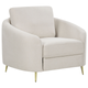Sessel Hellbeige Stoffbezug mit Armlehnen Goldenen Metallfüßen Glamourös Modern Wohnzimmer Schlafzimmer Möbel Sitzmöbel