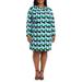 Geo Print Long Sleeve Shift Dress