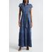 Alice + Olivia Miranda Tie Belt Denim Maxi Shirtdress