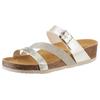Pantolette ANISTON SHOES, Damen, Gr. 41, gold (goldfarben), Lederimitat, casual, Schuhe Pantolette, Keilabsatz, Sommerschuh, Schlappen mit Schnallenverschluss