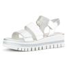 Keilsandalette GABOR, Damen, Gr. 38, silber (weiß, silberfarben), Glattleder, metallic, modisch, Schuhe, Sommerschuh, Sandale, Keilabsatz, mit drei Klettverschlüssen