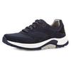 Keilsneaker GABOR ROLLINGSOFT, Herren, Gr. 8,5 (42,5), blau (marine), Veloursleder, Textil, sportlich, Schuhe, Freizeitschuh, Halbschuh, Schnürschuh mit Wechselfußbett, Weite G