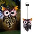 Solar Garden Hanging Lamp Owl Hollow Projection Lamp Outdoor Courtyard Decoration Landscape Light for Gift Decoration Lamp Waterproof Lights 1PC