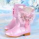 Girls' Boots Mid-Calf Boots Bootie Combat Boots Rubber Leather Portable Shock Absorption Breathability Princess Shoes Big Kids(7years ) Little Kids(4-7ys) Daily Walking Shoes Crystal / Rhinestone