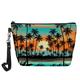 Women's Makeup Bag Pen Bag Wristlet PU Leather Daily Holiday Travel Print Large Capacity Lightweight Durable Hawaii Coconut Palm Yellow Light Red Purple