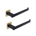 2 Pcs Hand Towel Holder Bath Towel Ring Bathroom Towel Rack Kitchen Square Hand Towel Bar Hangers Stainless Steel Wall Mounted 2 Pack Brushed Nickel Gold Chrome Black Black and Gold