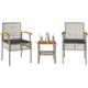 Set da Bistrò 3 pz con Cuscini Grigio Polyrattan e Legno Acacia - Vidaxl