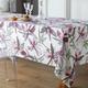 Homemaison - Nappe enduite aux fleurs exotiques Blanc 160x250 cm - Blanc