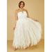 Plus Size Strapless Tiered Tulle Gown