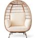 HIGEMZ Wicker Indoor Outdoor Egg Chair w/ Stand | 56 H x 40 W x 24 D in | Wayfair H094YZ9SQ7