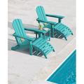 Serwall 5-Piece Adirondack Chair w/ Side Table & Ottomans Plastic/Resin in Blue | 37 H x 35 W x 29.35 D in | Wayfair ZDQWY5JT-PB