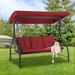 Arlmont & Co. Amadou Adjustable Porch Swing w/ Stand & Outdoor Cover Metal in Brown | Wayfair D9F07FE8AB014348B203B72FFF1366AB