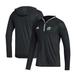 Men's adidas Black Dallas Stars Team Long Sleeve Quarter-Zip Hoodie T-Shirt