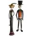 The Holiday Aisle® SET OF TWO PAINTED METAL HALLOWEEN DAY OF THE DEAD COUPLE Metal | 35.5 H x 8.25 W x 5.5 D in | Wayfair