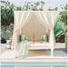 Latitude Run® Modern Outdoor Patio Lounge Bed w/ Cushions | Wayfair 1E1F8AFD5C7E4375A01AC9845F5A2716