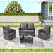 Winston Porter 4 Pieces Outdoor Patio Furniture Sets, Garden Rattan Chair Wicker Set | Wayfair A7718139975E46908990DFBEBA7E4C4C