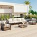 Arlmont & Co. 7-Piece Metal Patio Sectional Sofa Set w/ Thick Cushions & Coffee Table | Wayfair 57C839B47B81495BB6DA6BDFBA4D15D9