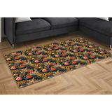 White 60 x 47 x 0.1 in Area Rug - Bungalow Rose Tiger Pattern Print Area Rug Polyester/Cotton | 60 H x 47 W x 0.1 D in | Wayfair
