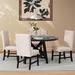 Latitude Run® 5-Piece Retro Functional Dining Set w/ Extendable Round Table w/ Removable Middle Leaf & 4 Upholstered Chairs For Dining Room | Wayfair