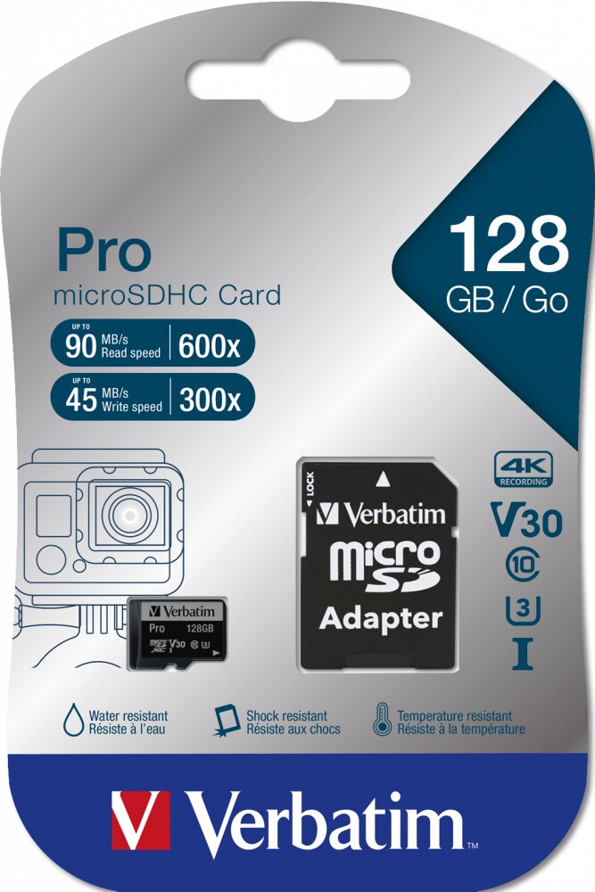 Verbatim 47044 Verbatim Speicherkarte microSDHC/SDXC-Card Pro 128 GB Image