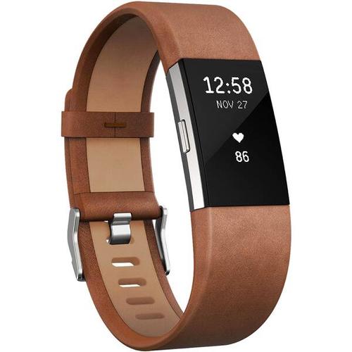 FITBIT fitbit Leder Band, Brown Large für CHARGE2, Größe Onesize in Braun