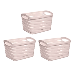 7H SEVEN HOUSE Kit mit 3 mittelgroßen rechteckigen Körben 1,5 Liter rosa 7house Image