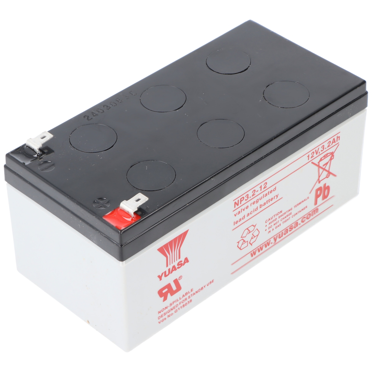 YUASA NP3.2-12 Blei Akku 12 Volt, 3200mAh mit Faston 4,8mm Steckkontakten Image