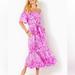 Lilly Pulitzer Dresses | Nwt Lilly Pulitzer Isbell Off The Shoulder Midi Dress | Color: Pink/Purple | Size: Xl