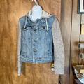 Free People Jackets & Coats | Free People Hooded Denim | Color: Blue/Gray | Size: S