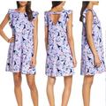 Lilly Pulitzer Dresses | Lilly Pulitzer Dani Its For Shore Tide Fitted Mini Sheath Dress Xl Ruffle Trim | Color: Blue/Pink | Size: Xl