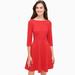 Kate Spade Dresses | Kate Spade Red Ponte Dress Boat Neck Digital Red Size Medium | Color: Red | Size: M