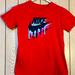 Nike Shirts & Tops | Boys Red Nike Short Sleeve Tshirt With Multicolored Layered Melting Swoosh Med | Color: Red | Size: Mb