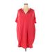 RACHEL Rachel Roy Casual Dress - Popover: Red Solid Dresses - New - Women's Size 2X