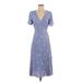 Madewell Casual Dress - Midi: Blue Floral Dresses - Women's Size 0