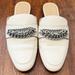 Coach Shoes | Coach Faye Leather Monogram Chain Loafer Mules Ivory White Cream Women’s 8 | Color: Cream/White | Size: 8