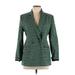 Zara Blazer Jacket: Green Checkered/Gingham Jackets & Outerwear - Women's Size Large