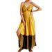 Anthropologie Dresses | Hpnwot Anthropologie Silk Colorblocked Maxi Backless Dress Size 14 | Color: Green/Yellow | Size: 14