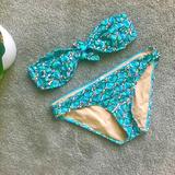 J. Crew Swim | Euc J.Crew Blue Ivy Leaf Print Bikini | Size 6 | Color: Blue/Green | Size: 6